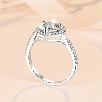 [JYJZZ189] Synthetic Moissanite 1 CT S925 Sterling Silver Love Heart Cutout Stylish Design Couple Rings Wedding Band, Everyday Jewelry Gifts, Birthday Holiday Gift Rings.