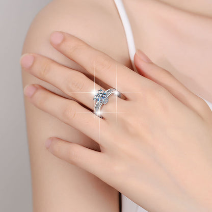 [JYJZZ180] （zoe）Synthetic Moissanite S925 sterling silver six claw simple lightweight niche design ring.