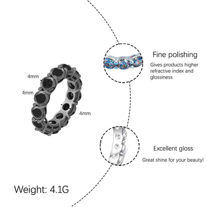 [JYJZZ175] （Ana）Synthetic Moissanite s925 silver new three colors can be customized fashion personality wind tide full circle row ring.