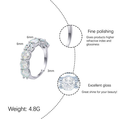 [JYJZZ181] （Lucia）Synthetic Moissanite S925 Sterling Silver Single Stone 1CT Total 7CT Closed Mouth Light Luxury Full Round High End Simple Fashion Row Ring Design Ring.