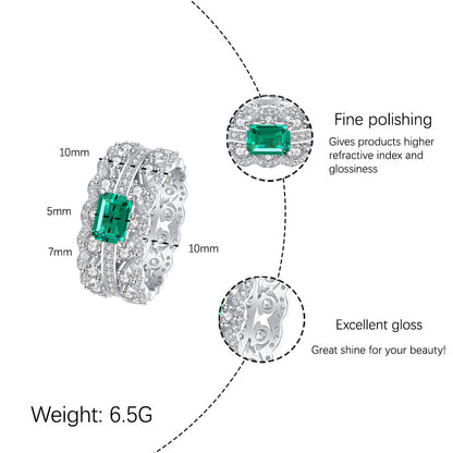 [JYJZZ190] Synthetic Moissanite 5*7mm S925 Sterling Silver High-end Atmosphere Full Set Classic Elegant Fashion Versatile Ring for Daily Wear, Party Display, Holiday Gifts, Gifts for Loved Ones.