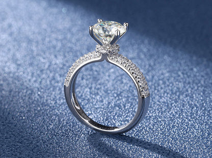 [JYJZZ174] s925 sterling silver 2 CT moissanite ring halfway up light luxury full round high end simple fashion ring.