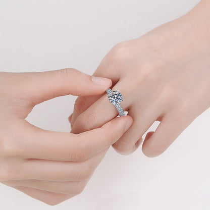 [JYJZZ174] s925 sterling silver 2 CT moissanite ring halfway up light luxury full round high end simple fashion ring.