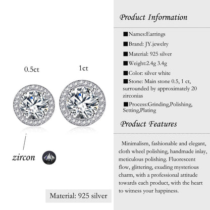 【JYJZZ117】（Lullaby）925 Sterling Silver  Earrings for Women Men Hip Hop Jewelry Gift