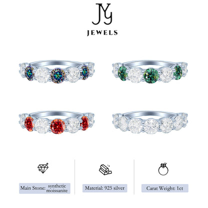 [JYJZZ181] （Lucia）Synthetic Moissanite S925 Sterling Silver Single Stone 1CT Total 7CT Closed Mouth Light Luxury Full Round High End Simple Fashion Row Ring Design Ring.